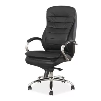 Scaun de birou Q-154 Piele Ecologica Negru - L65 x A53 x 116h cm imagine