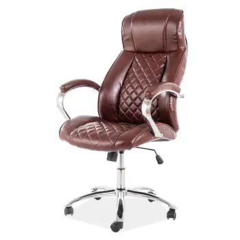 Scaun de birou Q-557 piele ecologica maro imagine