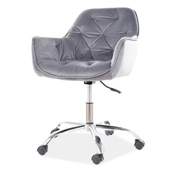 Scaun de birou tapitat Q-190 gri - L60 x A44 x 80h cm imagine