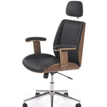 Scaun de birou Timber negru/nuc H122 cm imagine