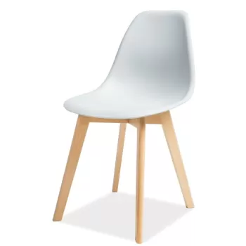 Scaun din plastic si lemn Moris gri - H 85 cm imagine