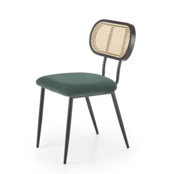 Scaun din rattan si catifea K503 verde imagine