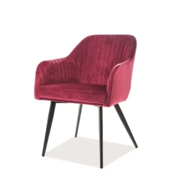 Scaun Elina Velvet bordo/negru imagine