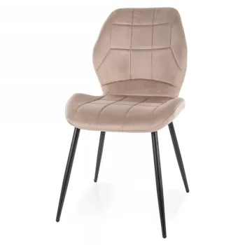 Scaun Jake velvet bej inchis/negru Blu40 imagine