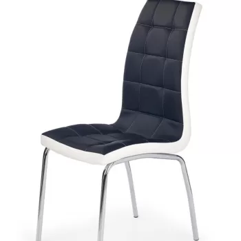 Scaun K186 piele ecologica negru alb imagine