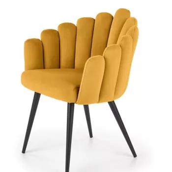 Scaun K410 velvet mustariu - H85 imagine