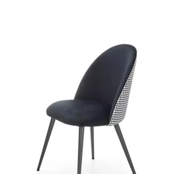 Scaun K478 Velvet Alb-Negru - H 84cm imagine