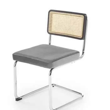 Scaun K504 ratan natural - velvet gri imagine