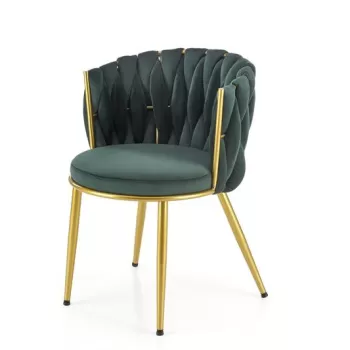 Scaun K517 velvet verde/gold imagine