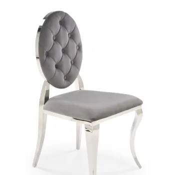 Scaun K555 velvet gri Blu14/argintiu imagine