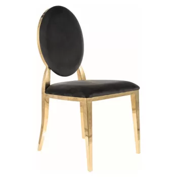 Scaun King velvet negru/auriu Blu19 imagine