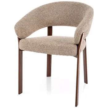 Scaun lemn Nagoja D 253 bej/nuc - H80 cm imagine