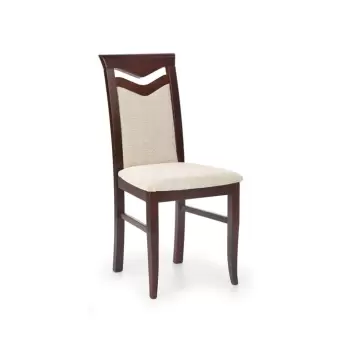 Scaun lemn tapitat Citrone nuc inchis - H 96 cm imagine