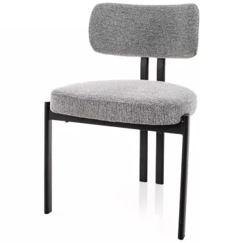 Scaun lemn tapitat Misaki 254 gri/negru mat - H81 cm imagine