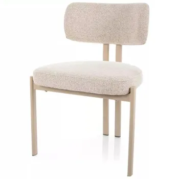 Scaun lemn tapitat Misaki 255 bej deschis/casmir - H81 cm imagine