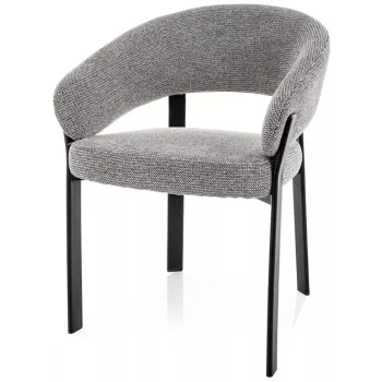 Scaun lemn tapitat Nagoja 254 gri/negru mat - H80 cm imagine