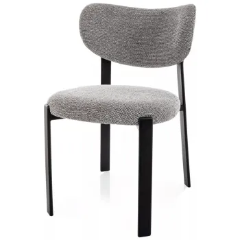 Scaun lemn tapitat Rin 254 gri/negru - H79 cm imagine