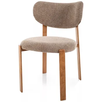 Scaun lemn tapitat Rin D 256 cappuccino/stejar - H79 cm imagine