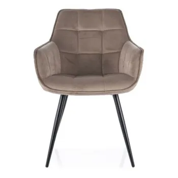 Scaun Lilia velvet bej 40/negru imagine