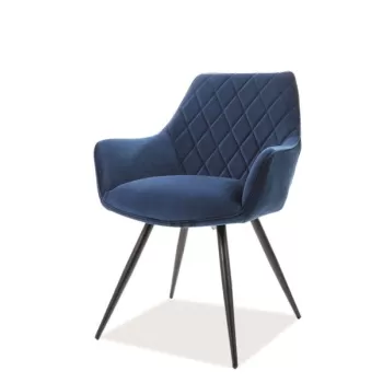 Scaun Linea Velvet Albastru/Negru - H82 cm imagine