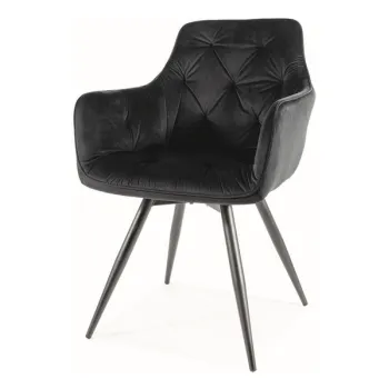 Scaun Mango velvet negru Blu19 imagine