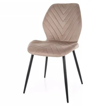 Scaun Mike velvet bej inchis/negru Blu40 imagine