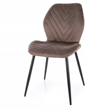 Scaun Mike velvet cappuccino/negru Blu38 imagine