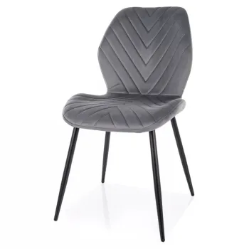 Scaun Mike velvet gri/negru Blu14 imagine