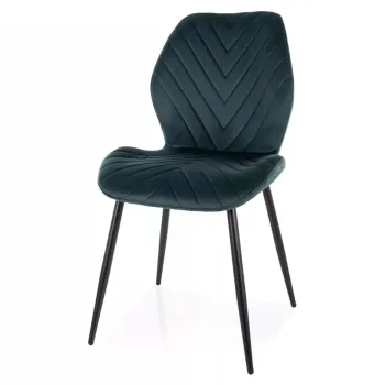 Scaun Mike velvet verde/negru Blu78 imagine