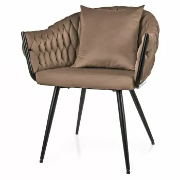 Scaun Nuvo velvet bej inchis/negru Blu40 imagine