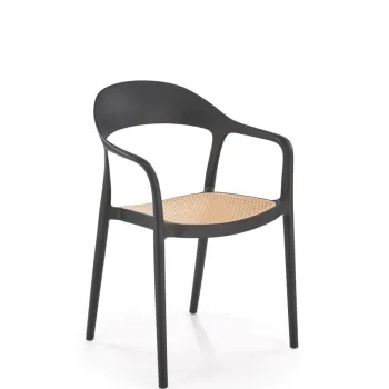 Scaun plastic K530 negru/natur imagine