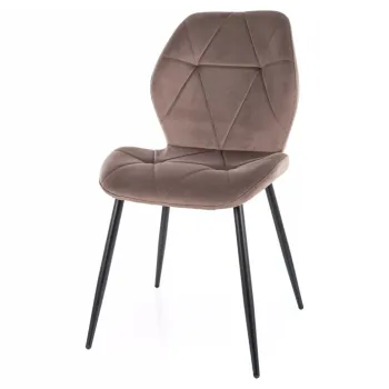 Scaun Rick velvet cappuccino/negru Blu38 imagine