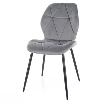 Scaun Rick velvet gri/negru Blu14 imagine