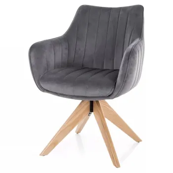 Scaun rotativ Azalia D velvet gri Blu14 imagine