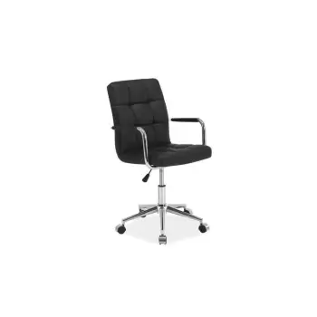 Scaun rotativ birou Q-022 negru piele ecologica - H 87 cm imagine