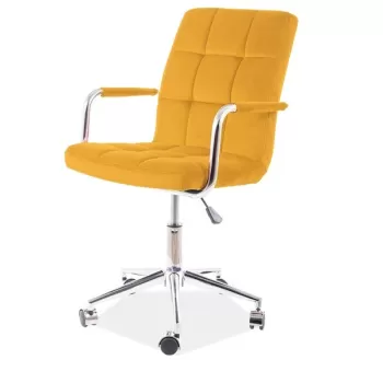 Scaun rotativ birou Q-022 velvet curry Blu68 imagine