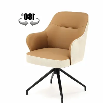 Scaun rotativ K527 maro/bej imagine