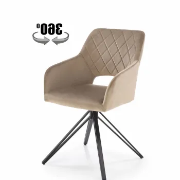 Scaun rotativ K535 velvet bej imagine
