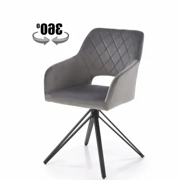Scaun rotativ K535 velvet gri imagine