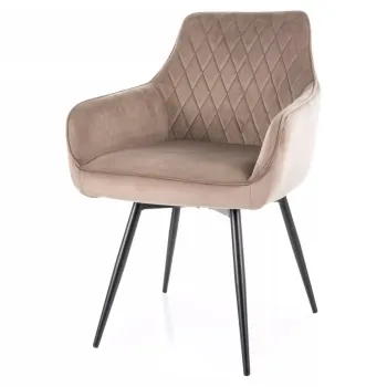 Scaun rotativ Marlo velvet bej inchis/negru Blu40 imagine