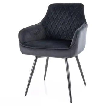 Scaun rotativ Marlo velvet negru/negru Blu14 imagine