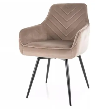 Scaun rotativ Servio velvet bej inchis/negru Blu40 imagine