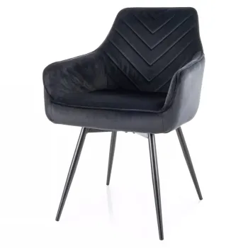 Scaun rotativ Servio velvet negru/negru Blu19 imagine