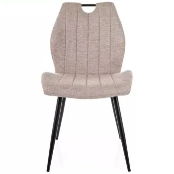 Scaun tapitat Arco Brego bej deschis 31 / negru mat imagine