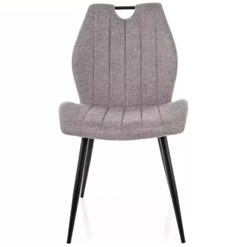 Scaun tapitat Arco Brego gri 07 / negru mat imagine
