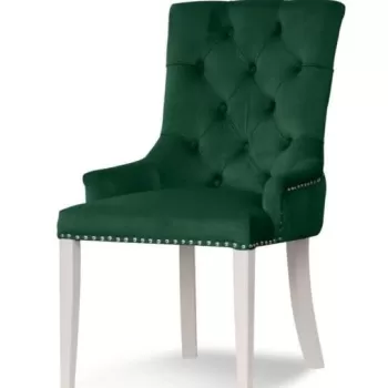 Scaun tapitat August Green / White imagine