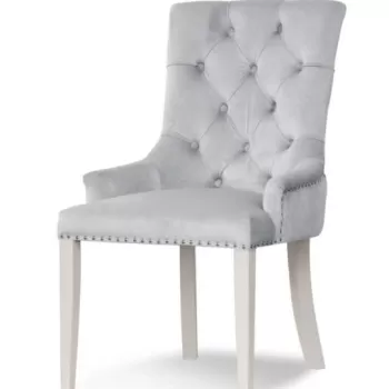 Scaun tapitat August Silver / White imagine