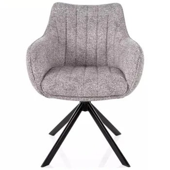Scaun tapitat Azalia Leo gri deschis 04 / negru mat imagine