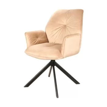 Scaun tapitat Boogie II Velvet - Beige imagine