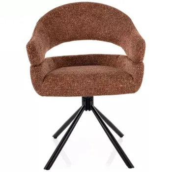 Scaun tapitat Borgo camel 35 / negru mat imagine